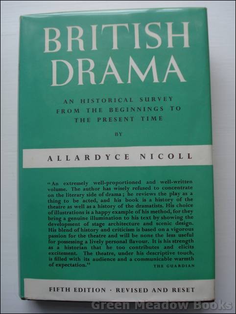 Image for BRITISH DRAMA An Historical Survey From The Beginnings To The Present Time