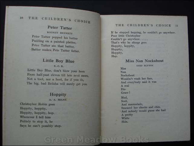 Image for THE CHILDREN'S CHOICE AN ANTHOLOGY OF VERSE FOR INFANTS