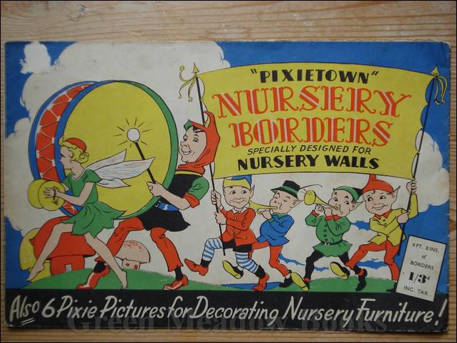 Image for "PIXIETOWN" NURSERY BORDERS SPECIALLY DESIGNED FOR NURSERY WALLS - Also 6 Pixie Pictures for Decorating Nursery Furniture!