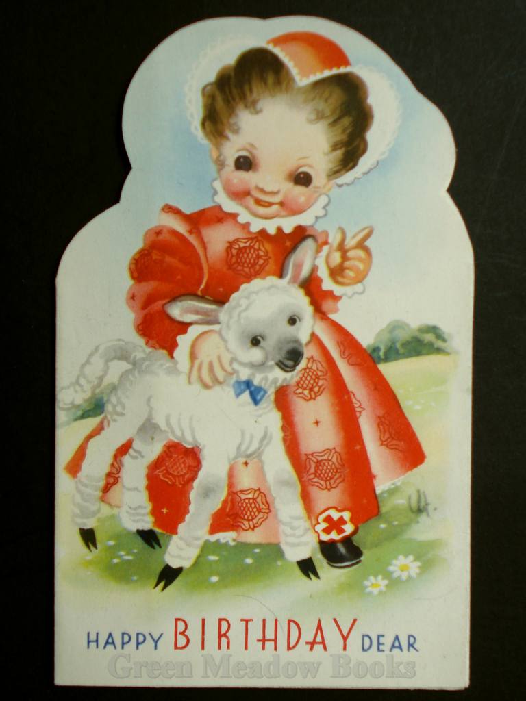 Image for SHAPED NURSERY RHYME BIRTHDAY CARD featuring MARY HAD A LITTLE LAMB