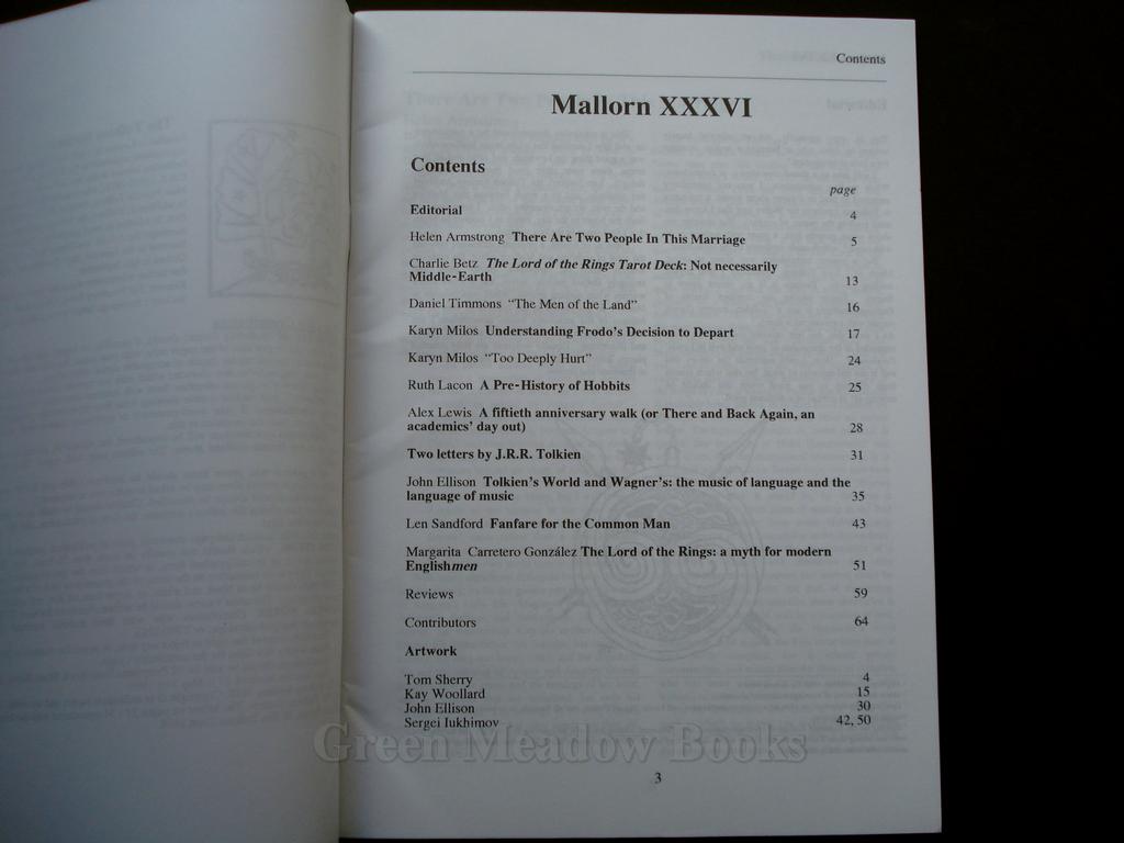 Image for MALLORN 36 NOVEMBER 1998 THE JOURNAL OF THE TOLKIEN SOCIETY