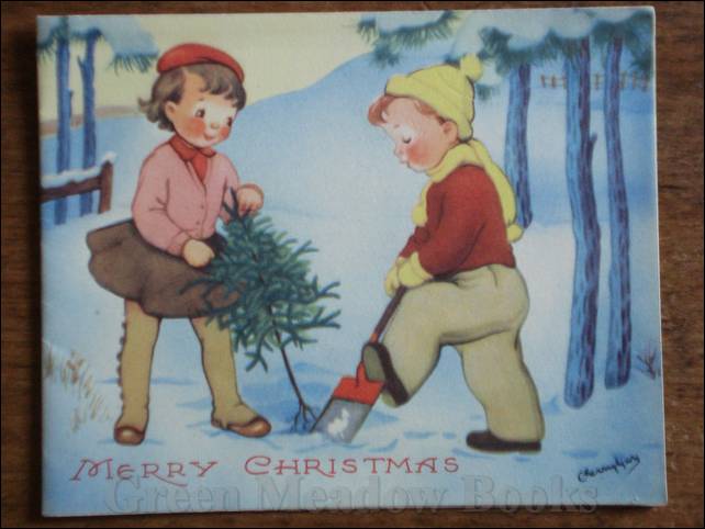 Image for TWO ATTWELL-ESQUE TINIES DIGGING UP THEIR TINY XMAS TREE (WITH ROOTS!) AMID THE SNOW